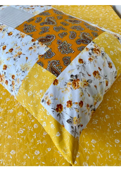 Patchwork Desen %100 Pamuk Tek Kişilik Çarşaf ve Yastık Kılıfı