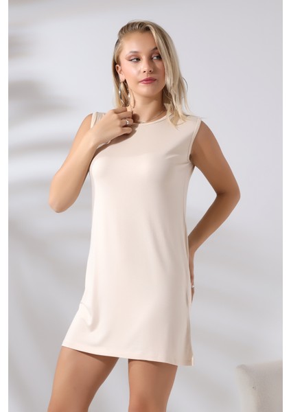 Kolsuz Uzun Tunik 20390 Bej