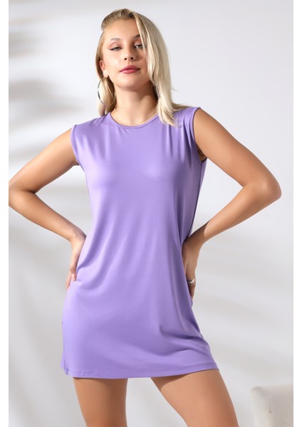 Kolsuz Uzun Tunik 20390 Violet