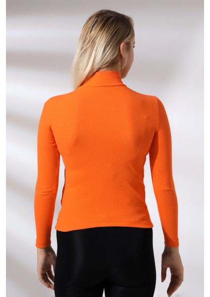 Yarım Balıkçı Yaka Uzun Kol Kaşkorse Bluz 20535 Oranj fırsatları