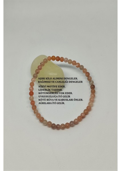 4 mm Güneş Taşı Doğaltaş Bileklik