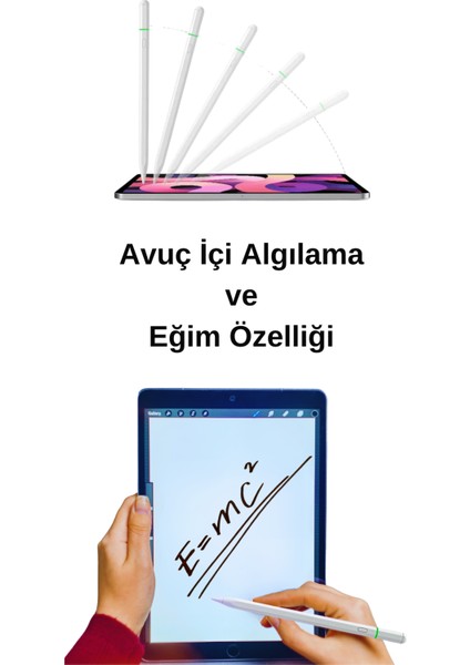 iPad Pencil Usb-C Avuç Içi Red Eğim Özellikli Bluetooth Bağlantılı Yeni Nesil Fuchsia Stylus Kalem