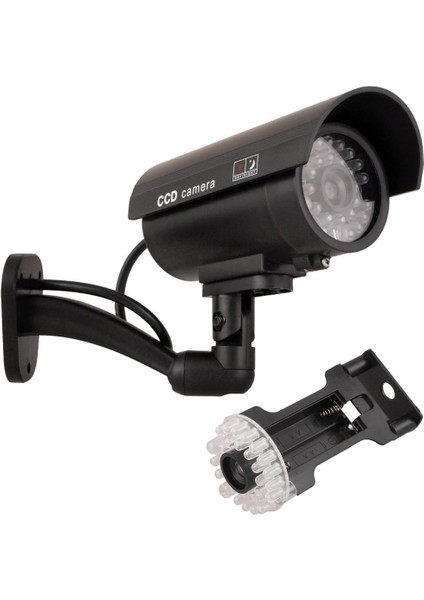 Powermaster Kırmızı Ledli Sahte Maket Kamera LED Işıklı Caydırıcı Kamera Dış ve İç Mekan Pilli