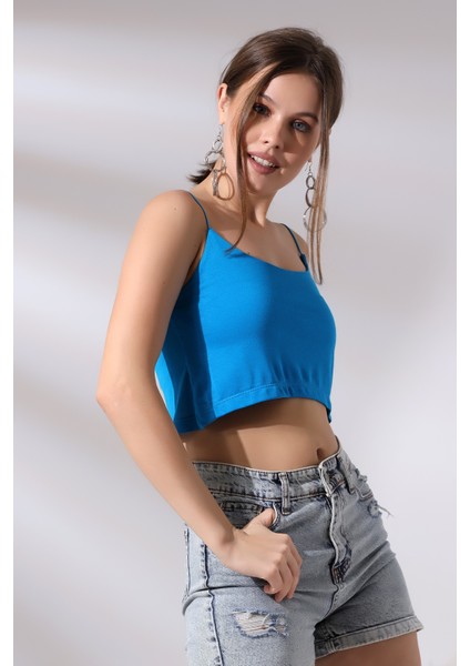 Lastik Askılı Kısa Atlet 19282 Saks