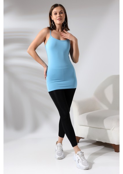 Ip Askılı Pamuklu Esnek Atlet 19056 Bebe Mavi