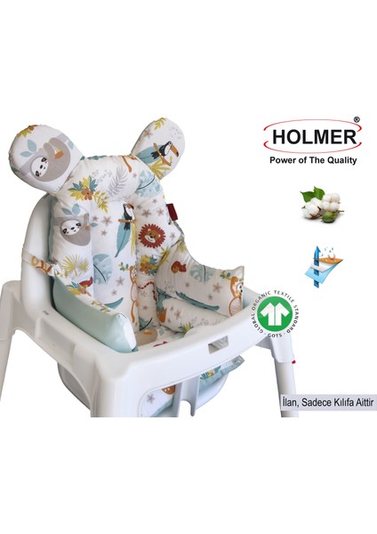 Holmer Kids Holmer Leke Tutmaz Organik Mama Sandalyesi Minderi & Kılıfı ml