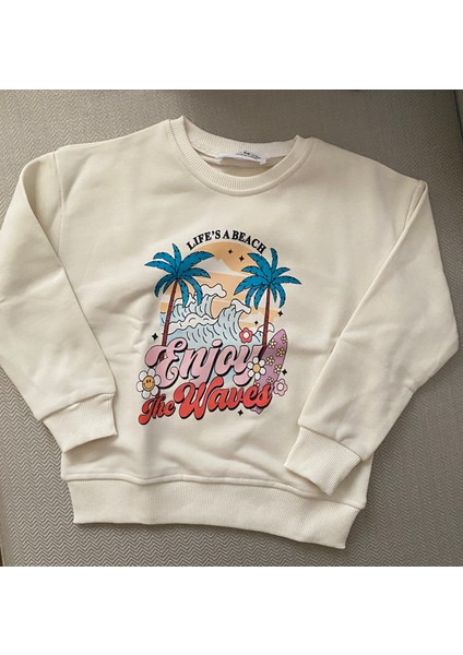 Kız Çocuk Baskılı Sloganlı Sweatshirt