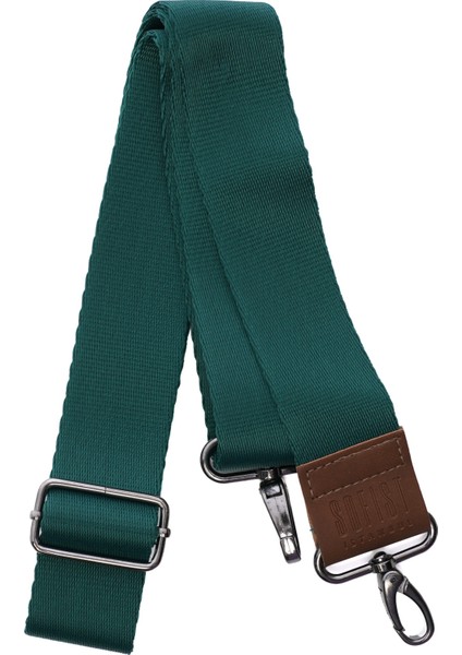 Dark Green Narrow Woven Adjustable Bag Strap Koyu Yeşil Dar Dokuma Ayarlanabilir Çanta Askısı