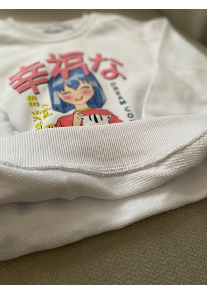 Kız Çocuk Anime Sweatshirt Üst