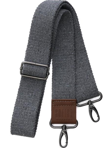 Gray Narrow Woven Adjustable Bag Strap Gri Dar Dokuma Ayarlanabilir Çanta Askısı