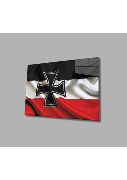 Almanya Imparatorluğu Bayrağı Cam Tablo German Empire Flag 110X70-MIYREM