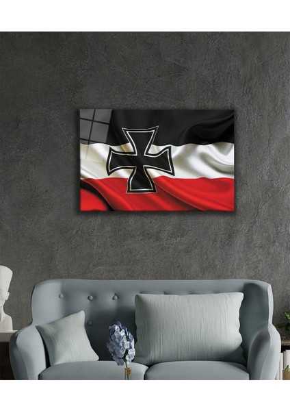 Almanya Imparatorluğu Bayrağı Cam Tablo German Empire Flag 110X70-MIYREM