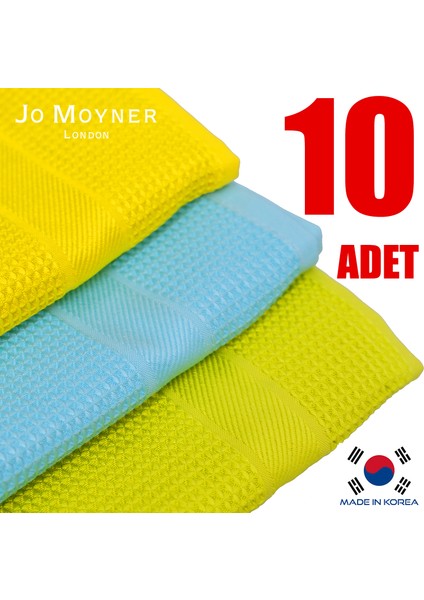 10'lu Mikrofiber Temizlik Bezi Sihirli Bez Su Emici Leke Tutmaz Cam Mutfak Banyo Oto 40X60 cm Made In Korea JM-350
