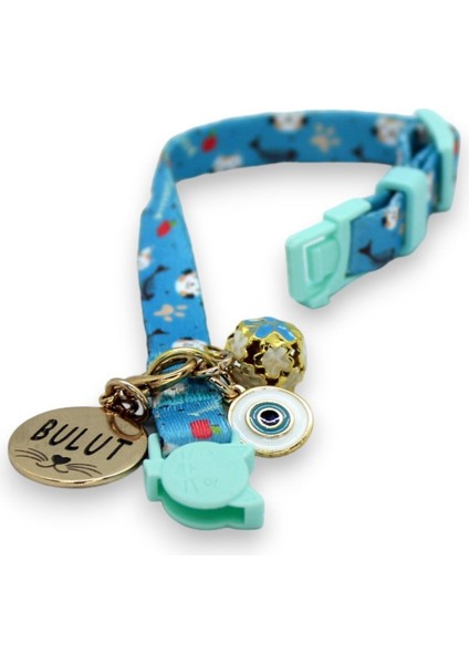 Güvenlik Kilitli Kedi Tasması 1 cm Mavi fırsatları