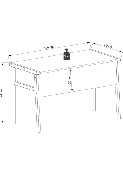 Zenith Çalışma Masası 120cm Antrasit Ceviz