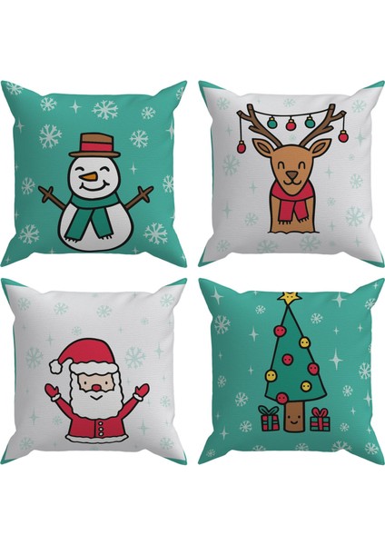 Christmas 4'lü Kırlent Kılıf DS21