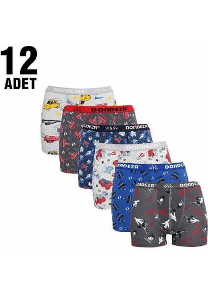 503 Erkek Çocuk Desenli Boxer 12'li fiyatları