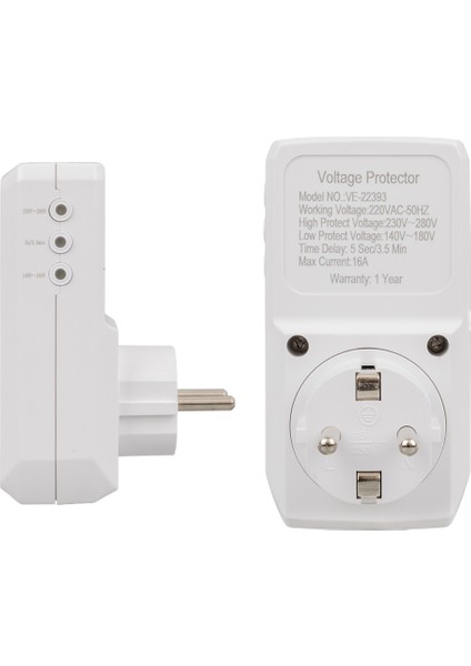 Vea VE-22393 16 Amper 3520 Watt Tekli Dijital Göstergeli Akım Korumalı Priz Dc Volt Göstergeli Priz