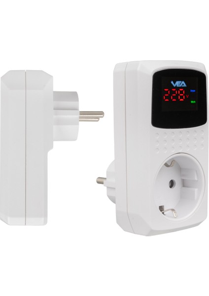 Vea VE-22393 16 Amper 3520 Watt Tekli Dijital Göstergeli Akım Korumalı Priz Dc Volt Göstergeli Priz