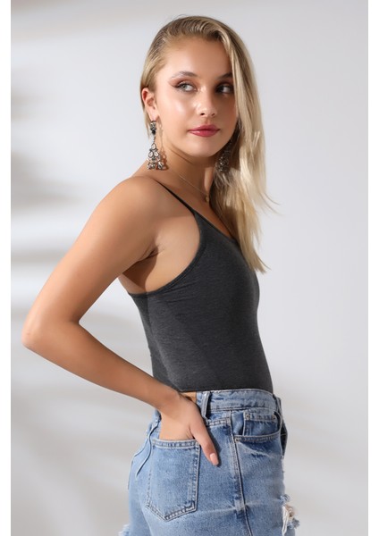 Ip Askılı Çıtçıtlı Atlet 20427 Koyu Antrasitmelanj