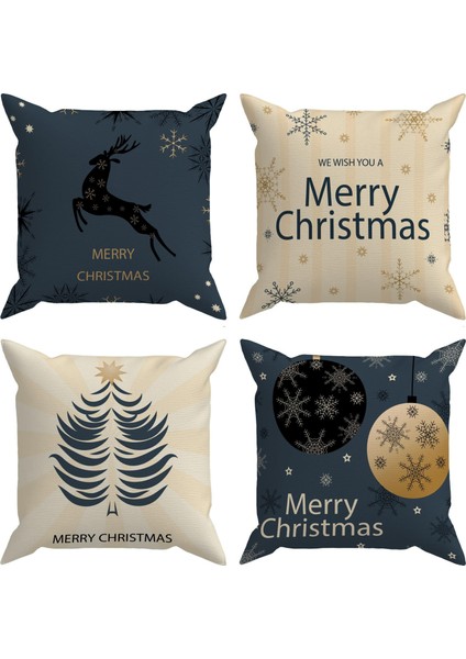 Christmas 4'lü Kırlent Kılıf DS18
