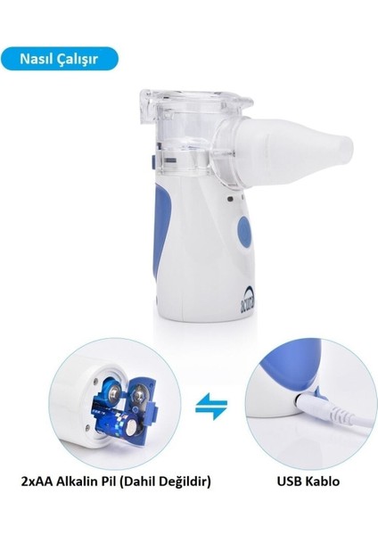Tekno Trust Pilli, USB Kablolu, Yetişkin ve Çocuk Maske Mesh Nebulizatör fırsatları