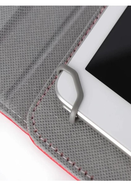 Casper Via L10 Uyumlu 10.1" Dönerli Standlı Deri Tablet Kılıfı - Kırmızı