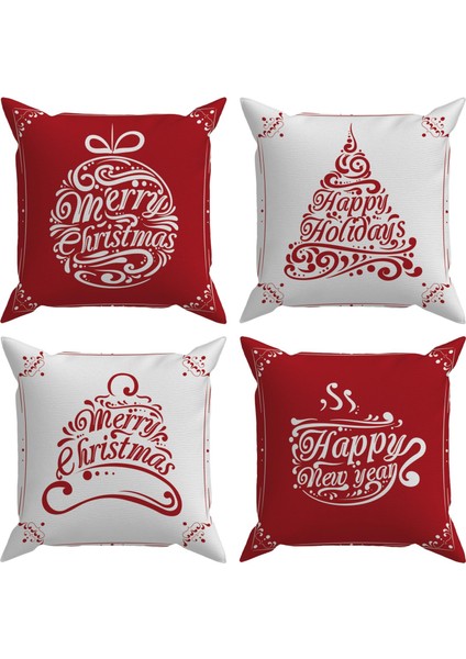 Christmas 4'lü Kırlent Kılıf DS16