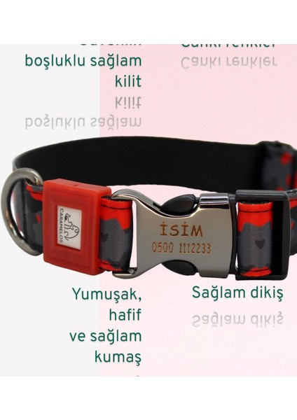 Isimli Kişiye Özel Orta ve Büyük Irk Ayarlanabilir Köpek Boyun Tasması 2,5 cm indirimleri