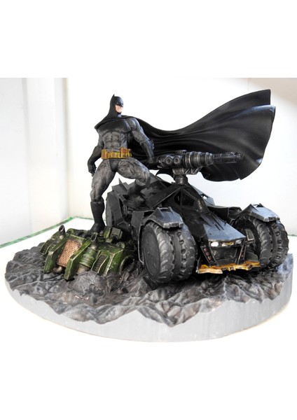 Turansoy Craft Batman ve Batmobile Obje Batman Batman Arabası Masaüstü Dekoratif Obje Büyük Boy 25CM