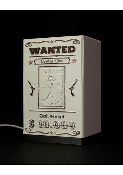 Kişiye Özel Isimli Fotoğraflı Işıklı Wanted Tabela Dekoru Western Işıklı Aranıyor Dekoru modelleri