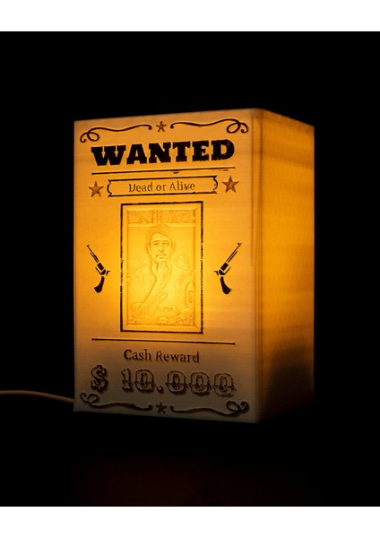 Kişiye Özel Isimli Fotoğraflı Işıklı Wanted Tabela Dekoru Western Işıklı Aranıyor Dekoru fırsatları