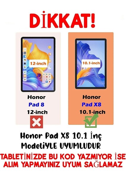 Huawei Honor Pad X8 10.1 Inç Uyumlu Kılıf 360 Dönen Kapaklı Standlı 3lü Set