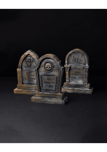Kişiye Özel Halloween R.ı.p Mezar Taşı Masaüstü Obje Cadılar Bayramı Mezar Taşı Dekor 3'lü Set