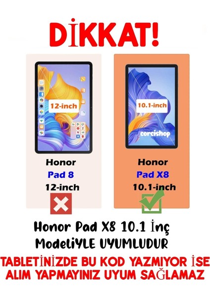 Huawei Honor Pad X8 10.1 Inç Uyumlu Kılıf 360 Dönen Kapaklı Standlı 3lü Set