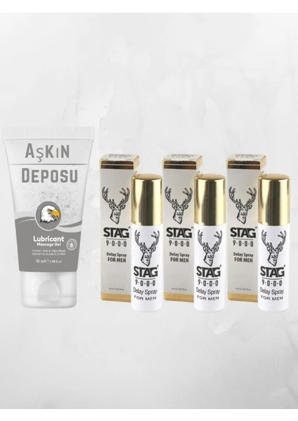 Aşkın Deposu Kayganlaştırıcı Jel 50 ml + 3'lü Stag Sprey