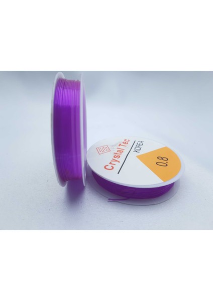 Mor Renkte 0,8 mm Kalınlıkta Silikonlu Lastik Misina (2 Adet) (Her Bir Makara 5 Mt)
