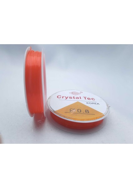 Kırmızı Renkte 0,8 mm Kalınlıkta Silikonlu Lastik Misina (2 Adet) (Her Bir Makara 5 Mt)