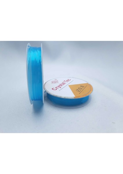 Turkuaz Renkte 0,8 mm Kalınlıkta Silikonlu Lastik Misina (2 Adet) (Her Bir Makara 5 Mt)