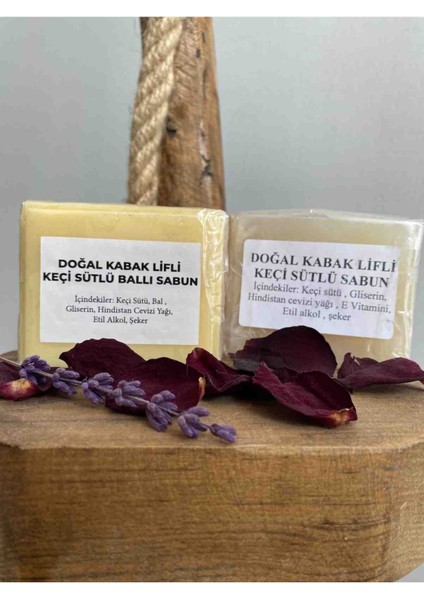 2’Li Doğal Kabak Lifli -Ballı Keçi Sütlü -Keçi Sütü Sabunu