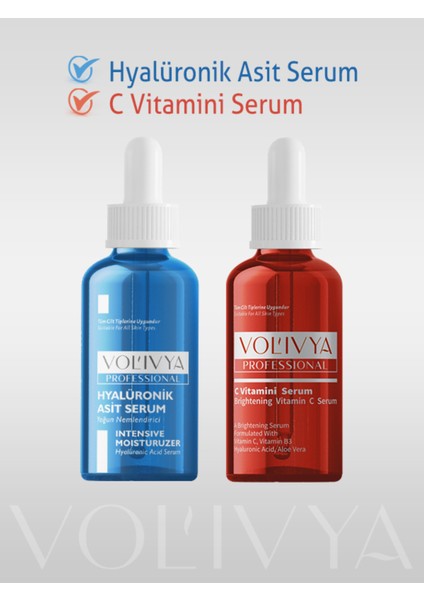 Hyalüronic Acid Ve Vitamin C Serum 2'Li Serum Rutin Seti