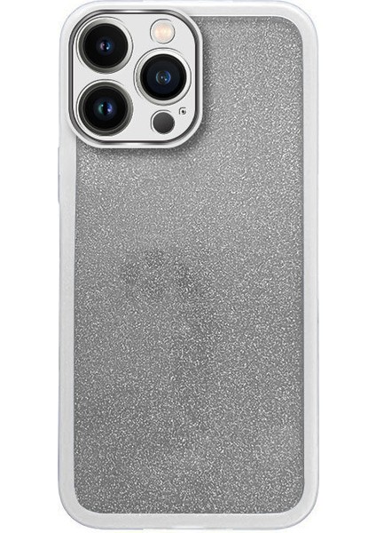 Apple iPhone 12 Pro Uyumlu Kılıf Zebana Işıltım Silikon Kılıf (Kamera Lens Korumalı) Gri