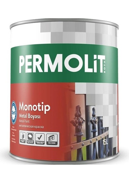 Monotip Astarlı Antipas Boya Gümüş Gri 0.75 Lt.