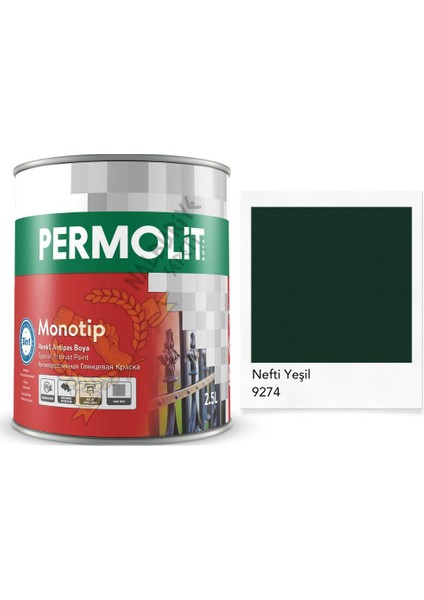 Monotip Astarlı Antipas Boya Nefti Yeşil 0.75 Lt.