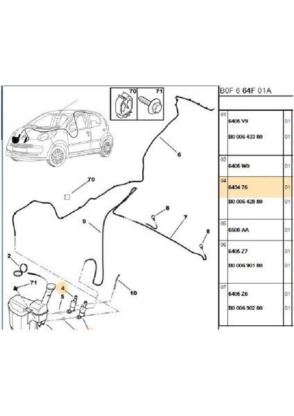 Su Fıskiye Motoru 206 207 307 308 Partner Rcz (643476-22436003)