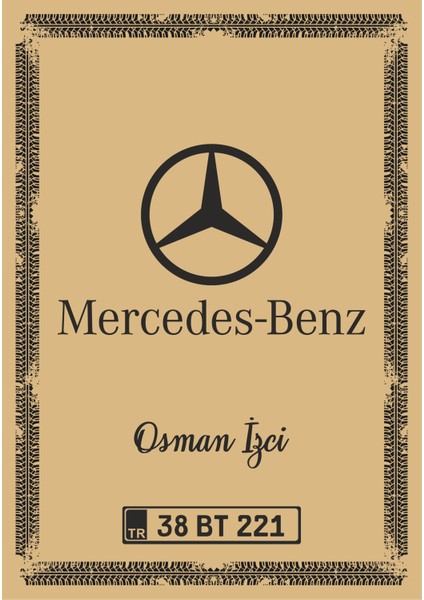 Paspas Kağıdı Mercedes Logo ve Kişiye Özel Baskı 100 Ad. 35X50 cm