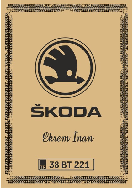 Paspas Kağıdı Skoda Logo ve Kişiye Özel Baskı 100 Ad. 35X50 cm