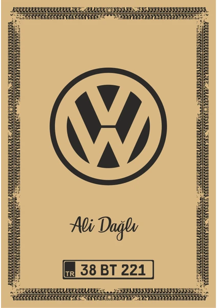 Paspas Kağıdı Volkswagen Logo ve Kişiye Özel Baskı 100 Ad. 35X50 cm