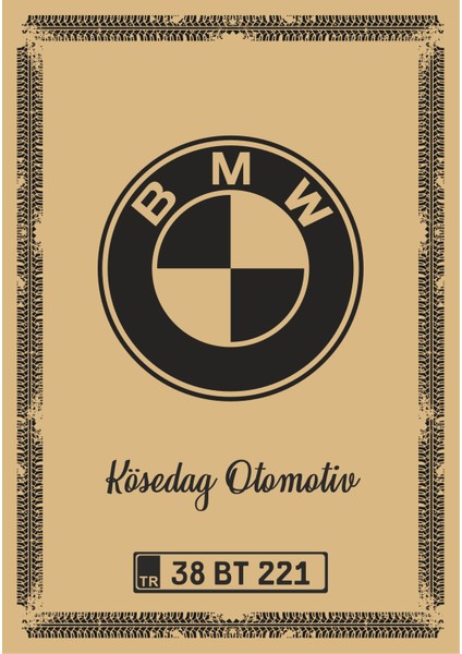 Paspas Kağıdı Bmw Logo ve Kişiye Özel Baskı 100 Ad. 35X50 cm