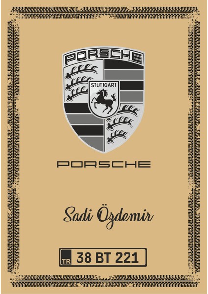 Paspas Kağıdı Porsche Logo ve Kişiye Özel Baskı 100 Ad. 35X50 cm